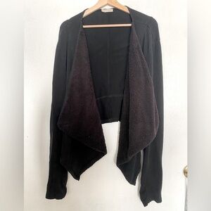 HINGE OPEN FRONT FAUX FUR Y2K CARDIGAN